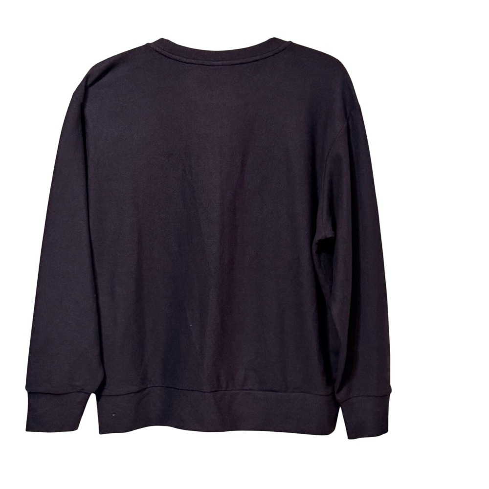Uniqlo Womens Crew Neck Long Sleeve Sweatshirt Dark Purple Plum L‎ 241-479609 - Picture 2 of 5